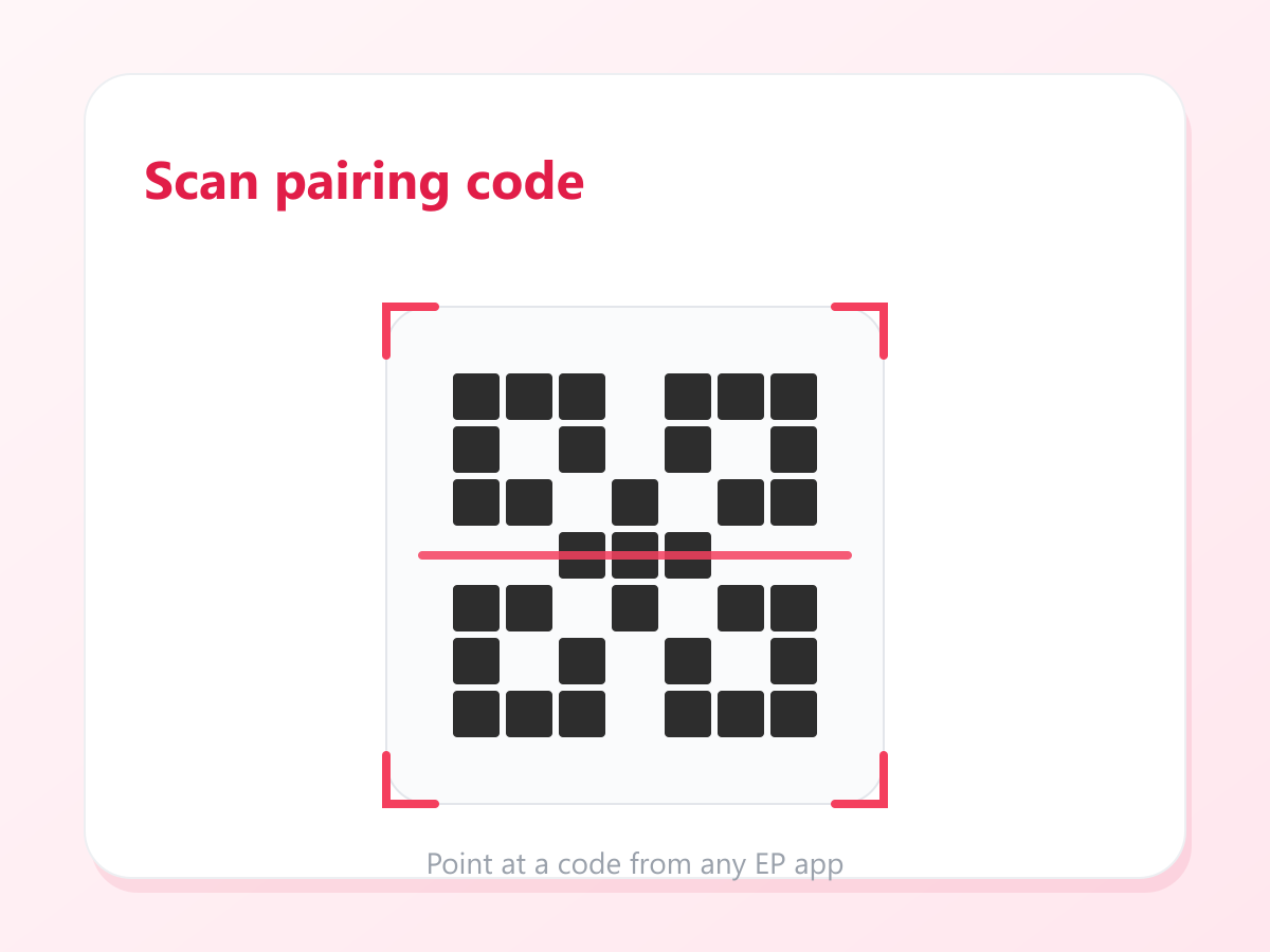 Pairing Code Scanner — illustration